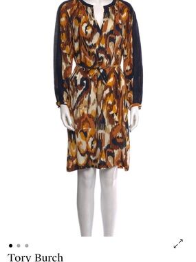 Tory Burch Brown and Black Long Sleeve Dress